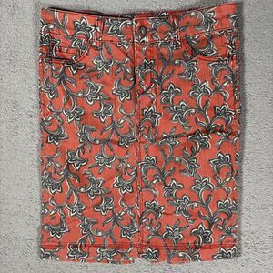 Anthropologie Pilcro And The Letterpress Denim Skirt Womens Size 26 Paisley Rust